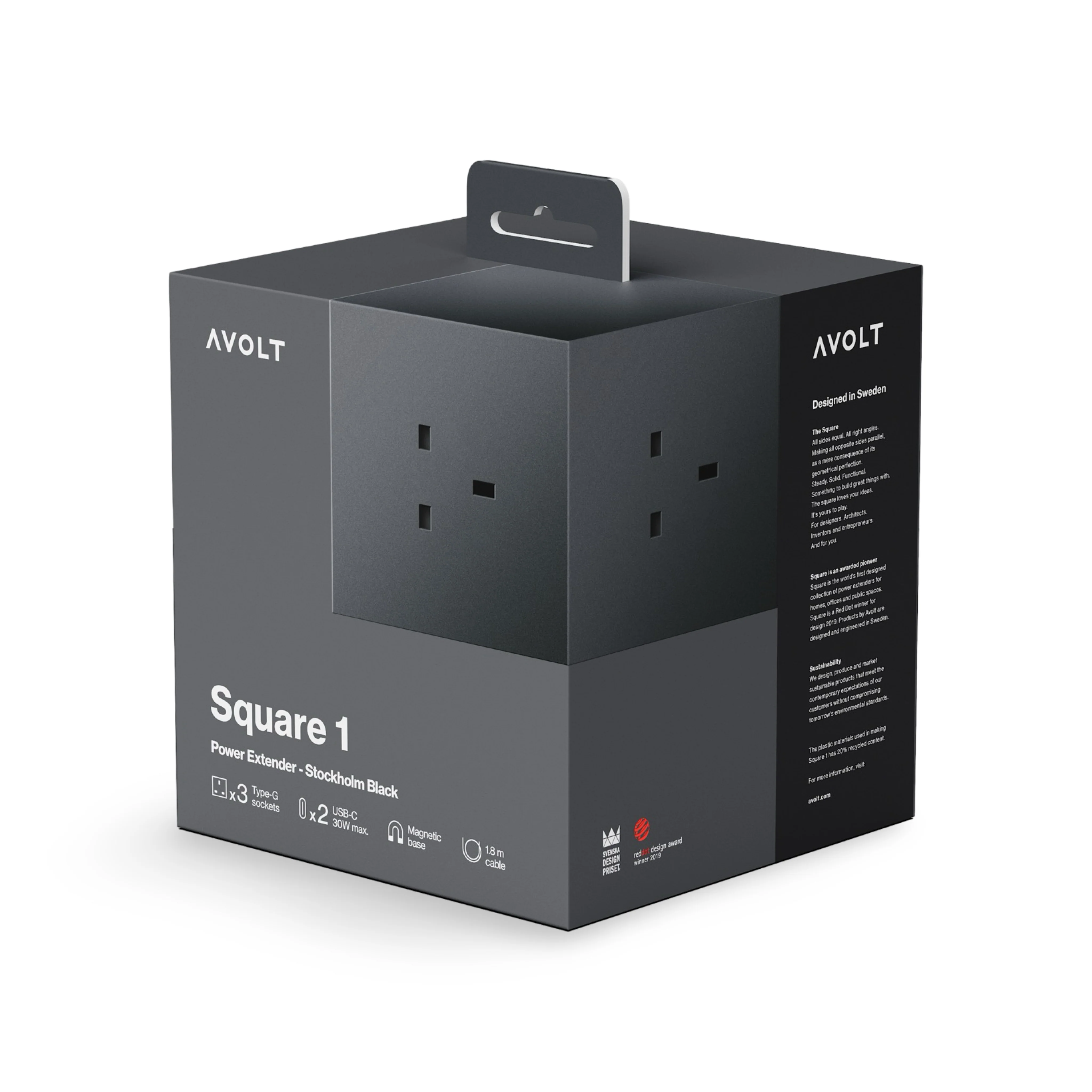 AVOLT Square 1 Power Extension Lead - Stockholm Black - Image 2