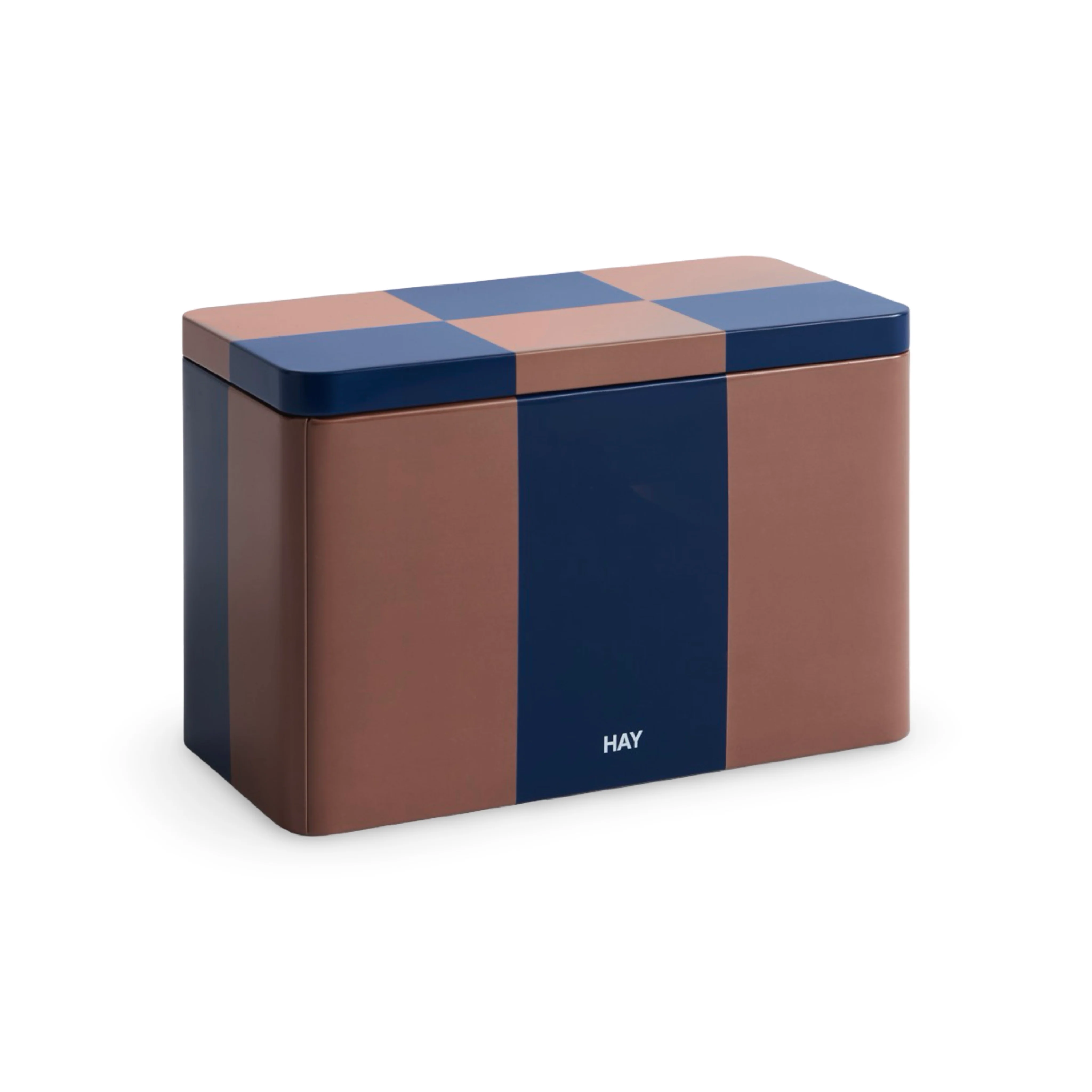 HAY Tin Container Medium - Brown & Midnight Blue