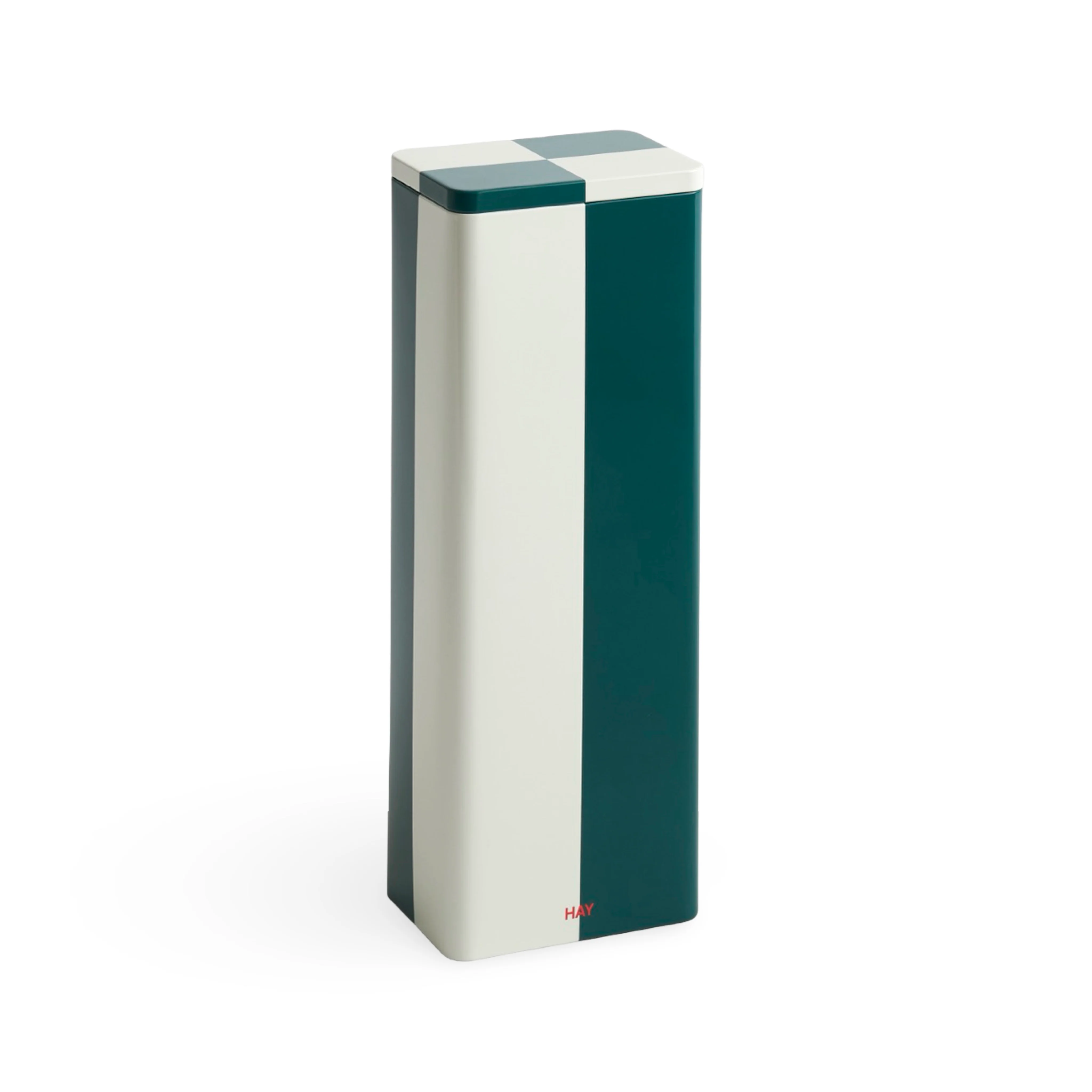 HAY Tin Container Slim - Green & Off White