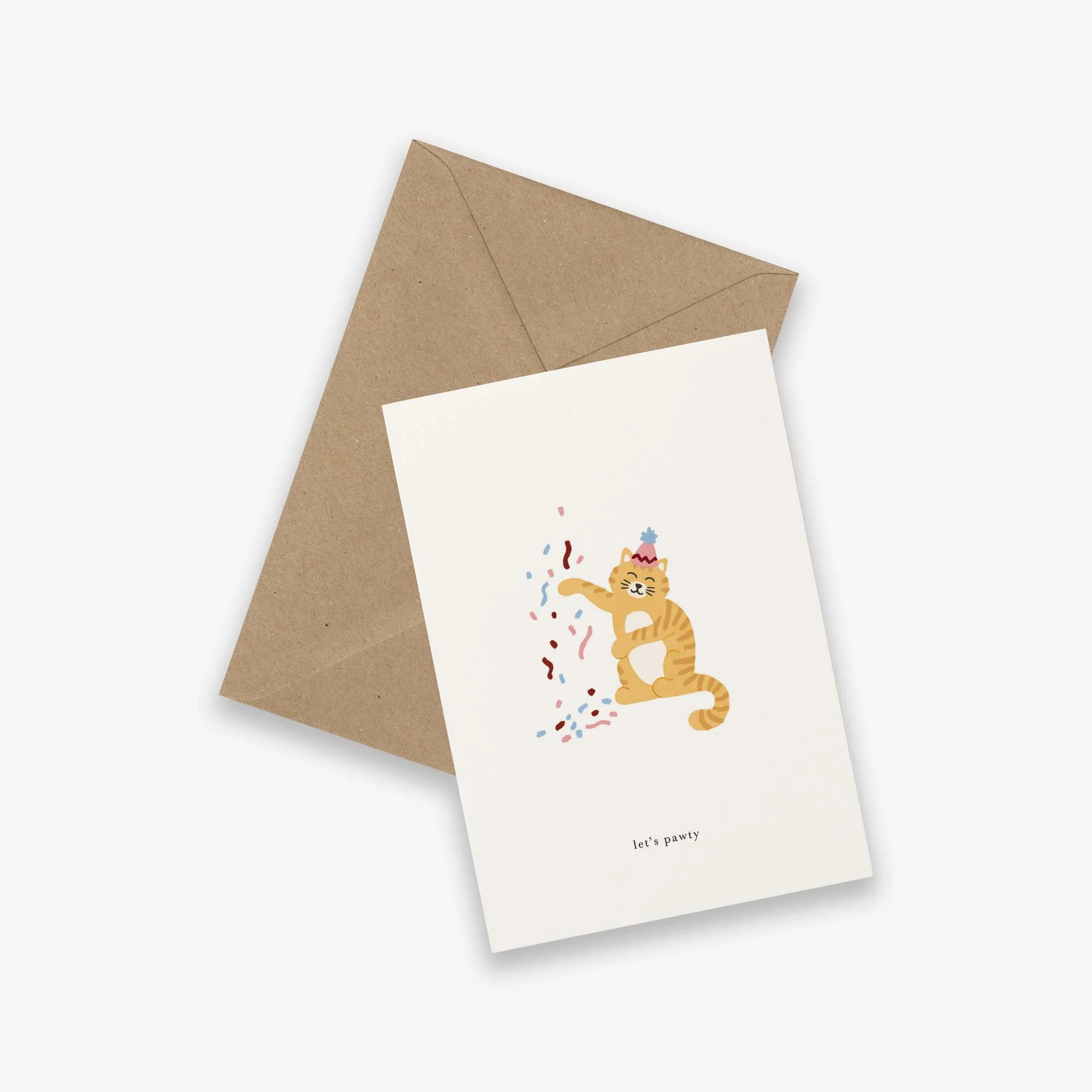 Kartotek Greeting Card - Celebration Cat (Let’s Pawty)