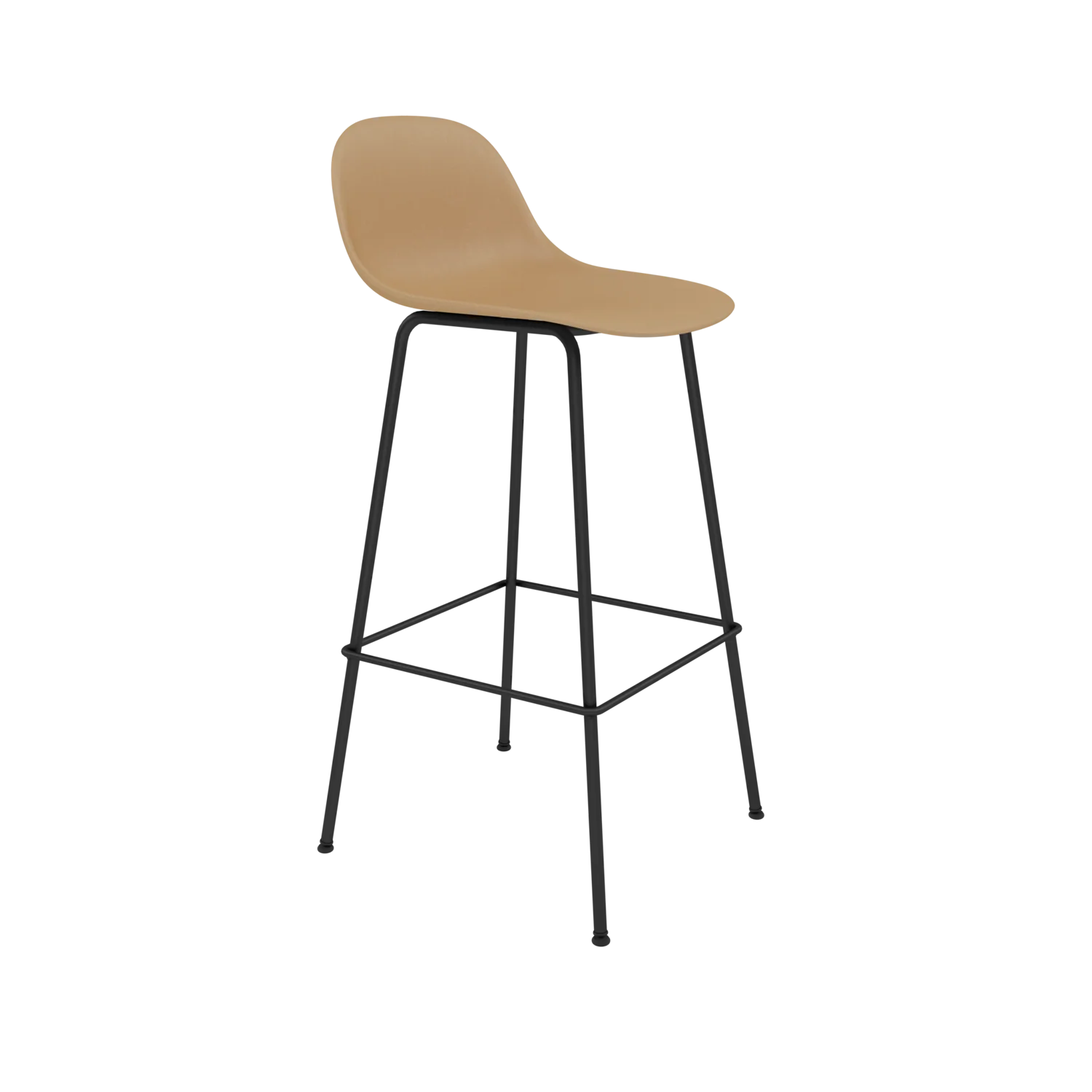 Muuto Fiber Counter & Bar Stool with Backrest - Tube Base - Recycled Plastic - Image 10
