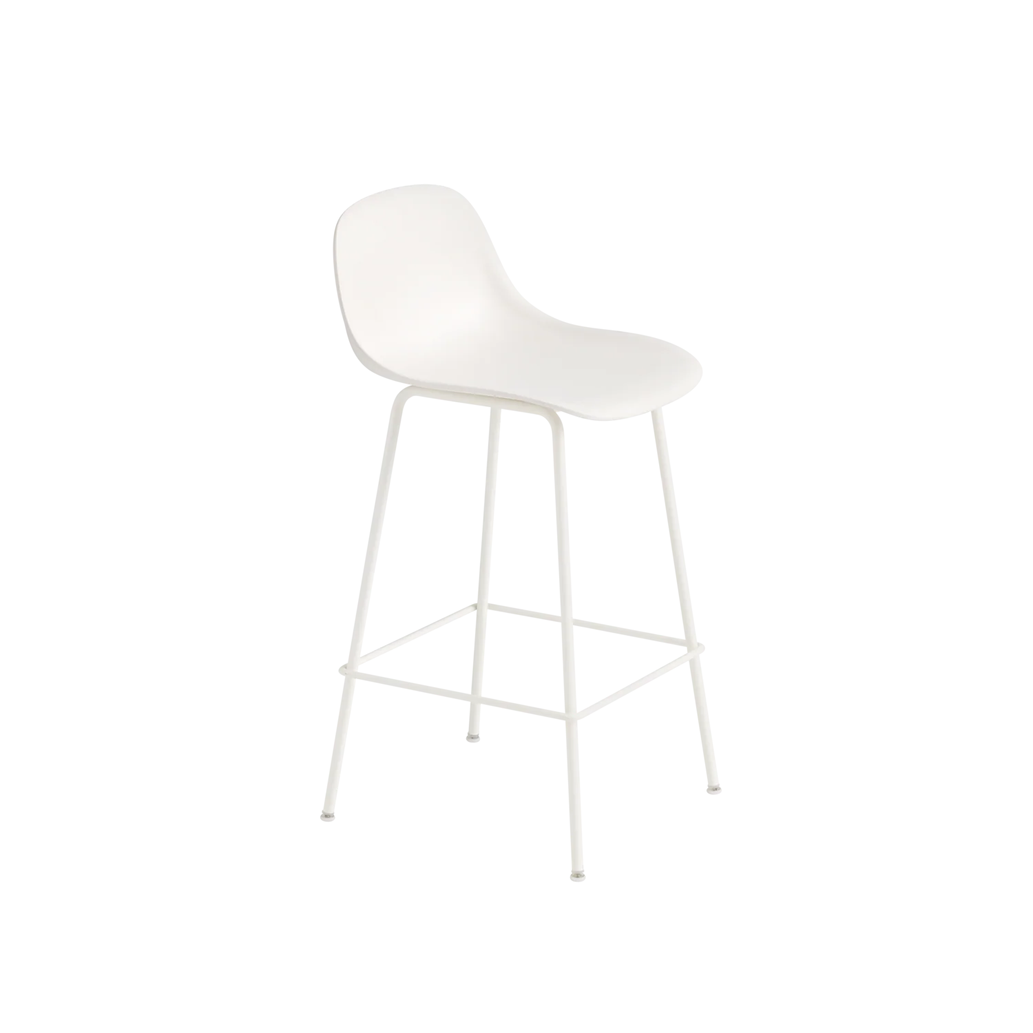 Muuto Fiber Counter & Bar Stool with Backrest - Tube Base - Recycled Plastic - Image 3