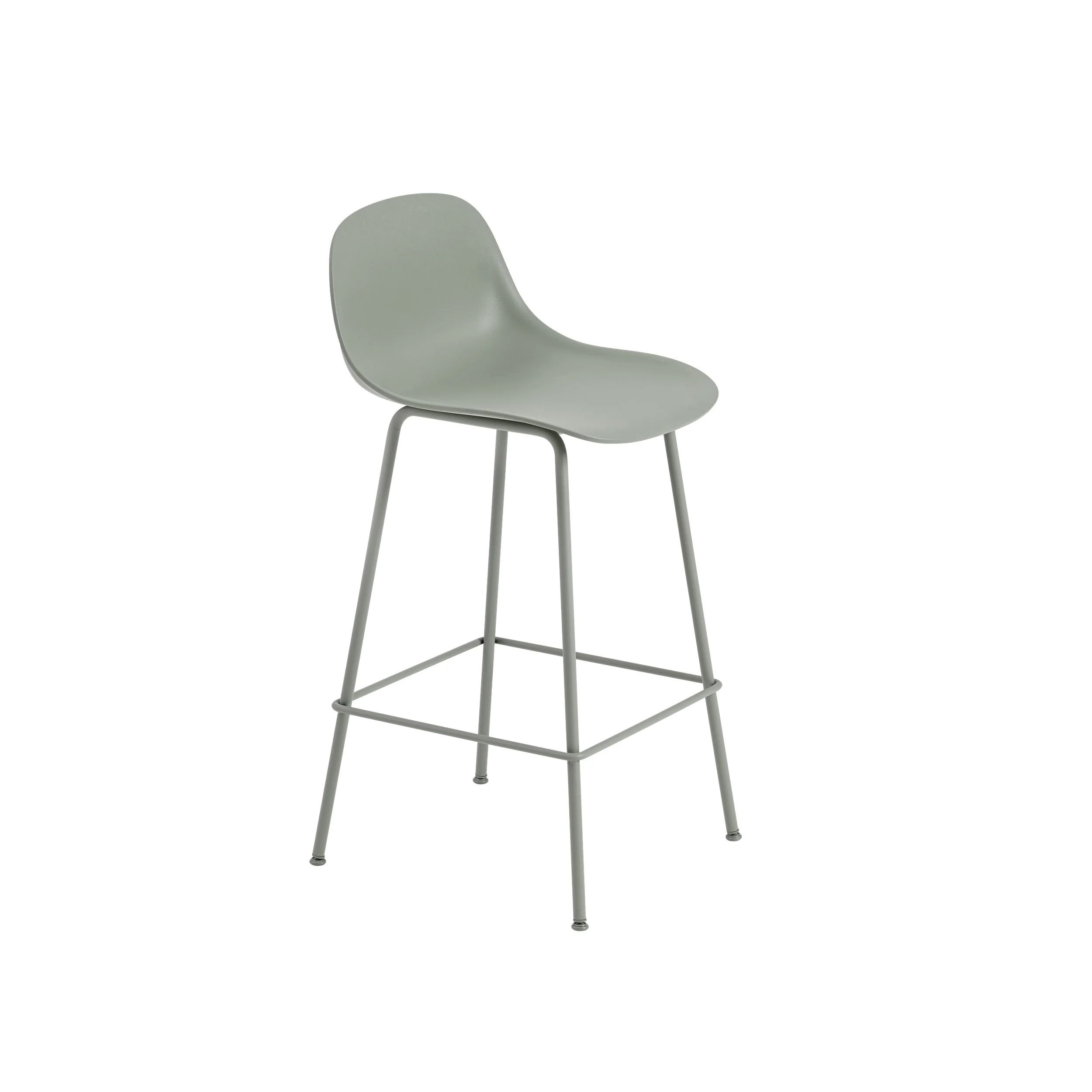 Muuto Fiber Counter & Bar Stool with Backrest - Tube Base - Recycled Plastic - Image 4