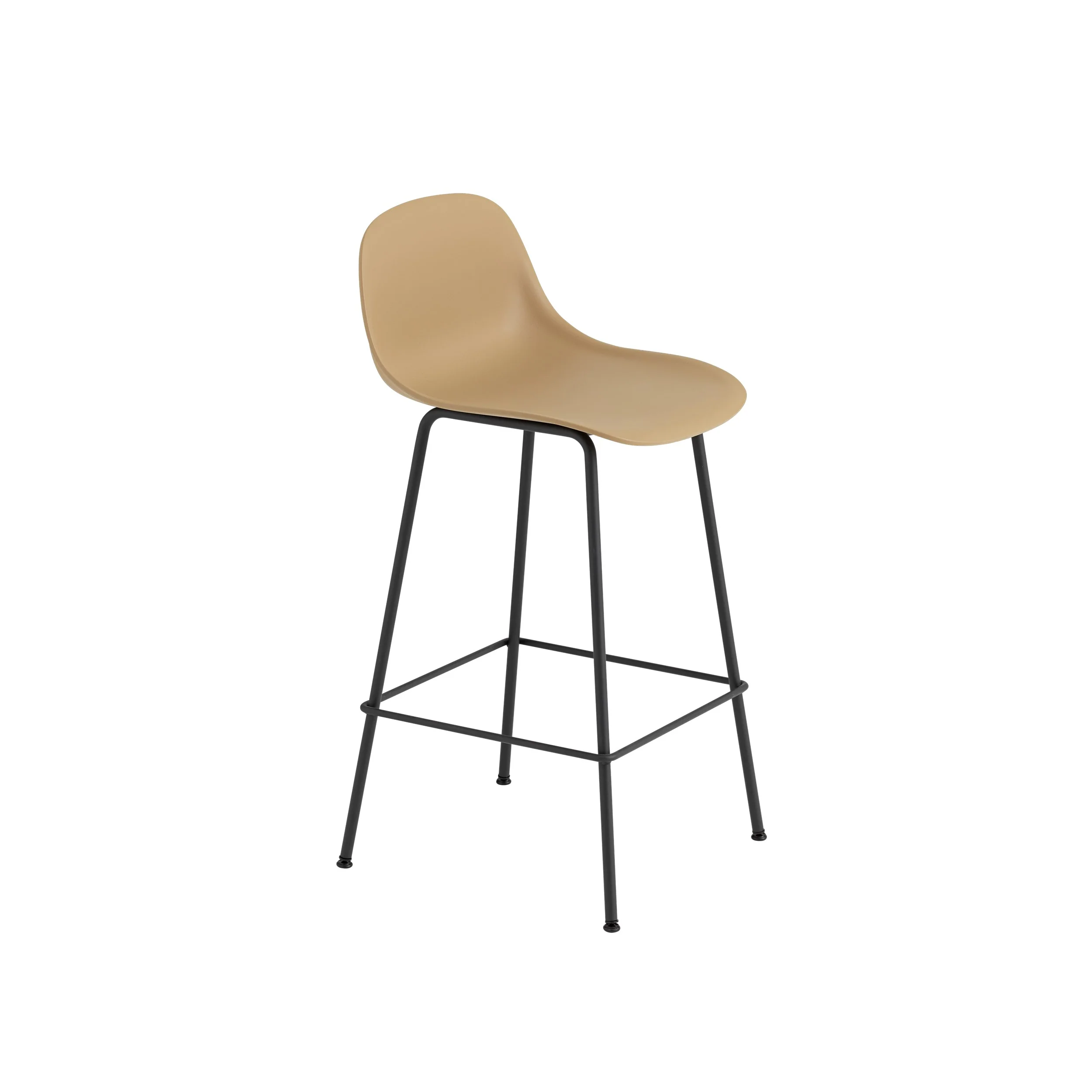 Muuto Fiber Counter & Bar Stool with Backrest - Tube Base - Recycled Plastic - Image 5