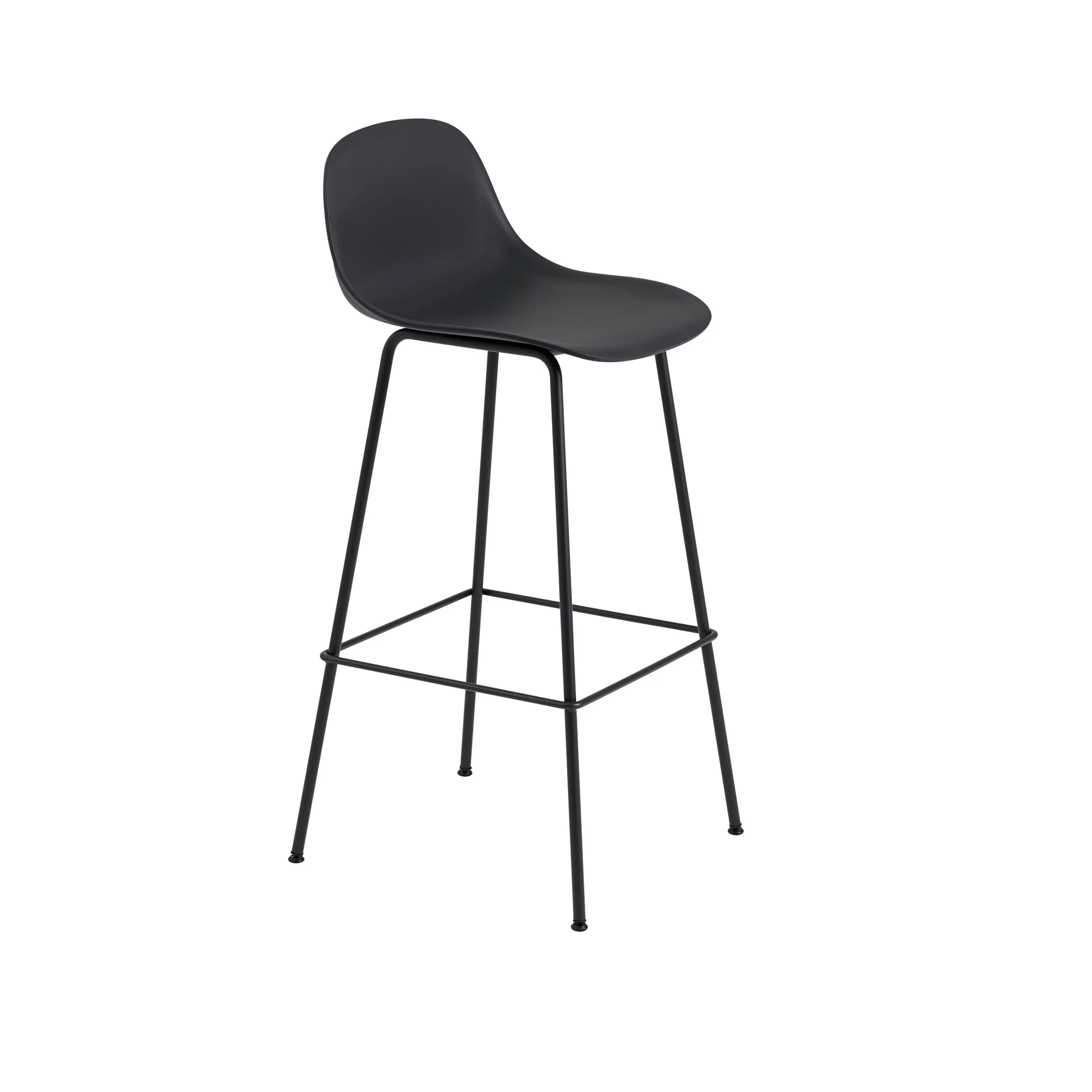 Muuto Fiber Counter & Bar Stool with Backrest - Tube Base - Recycled Plastic - Image 6