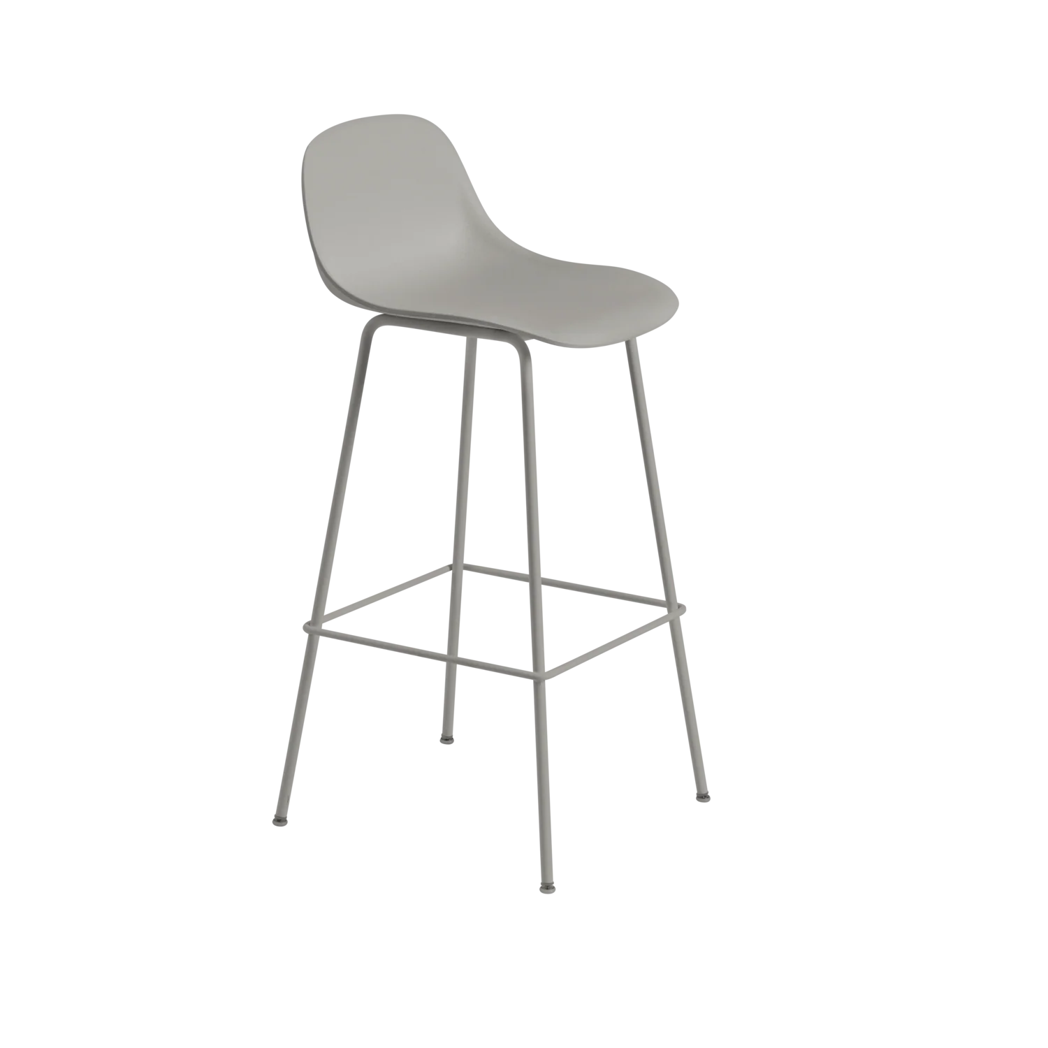 Muuto Fiber Counter & Bar Stool with Backrest - Tube Base - Recycled Plastic - Image 7