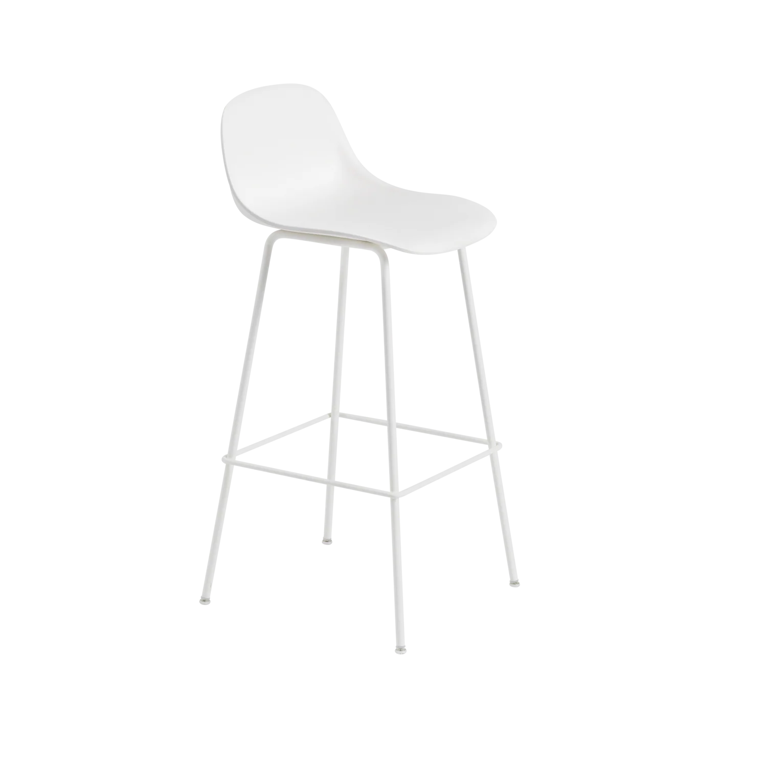 Muuto Fiber Counter & Bar Stool with Backrest - Tube Base - Recycled Plastic - Image 8