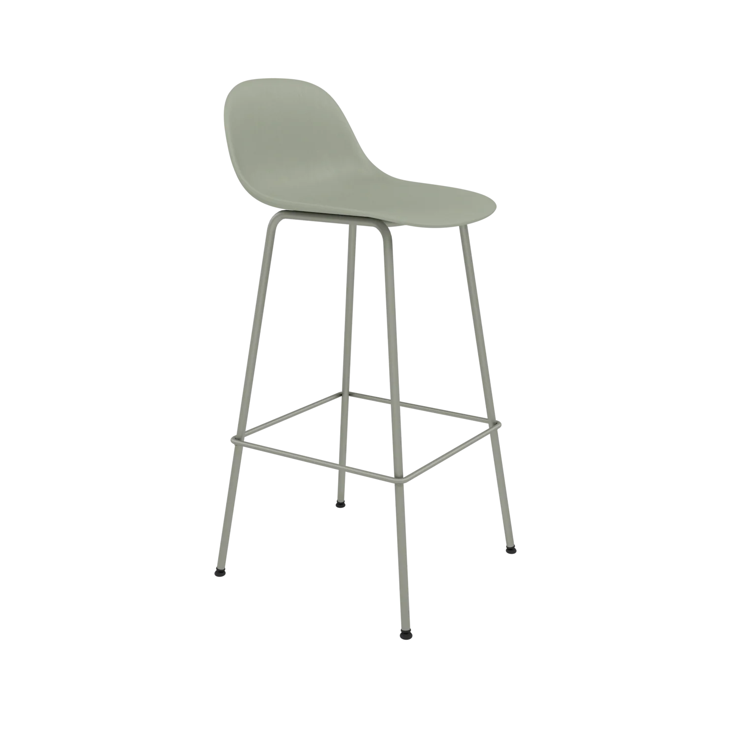 Muuto Fiber Counter & Bar Stool with Backrest - Tube Base - Recycled Plastic - Image 9