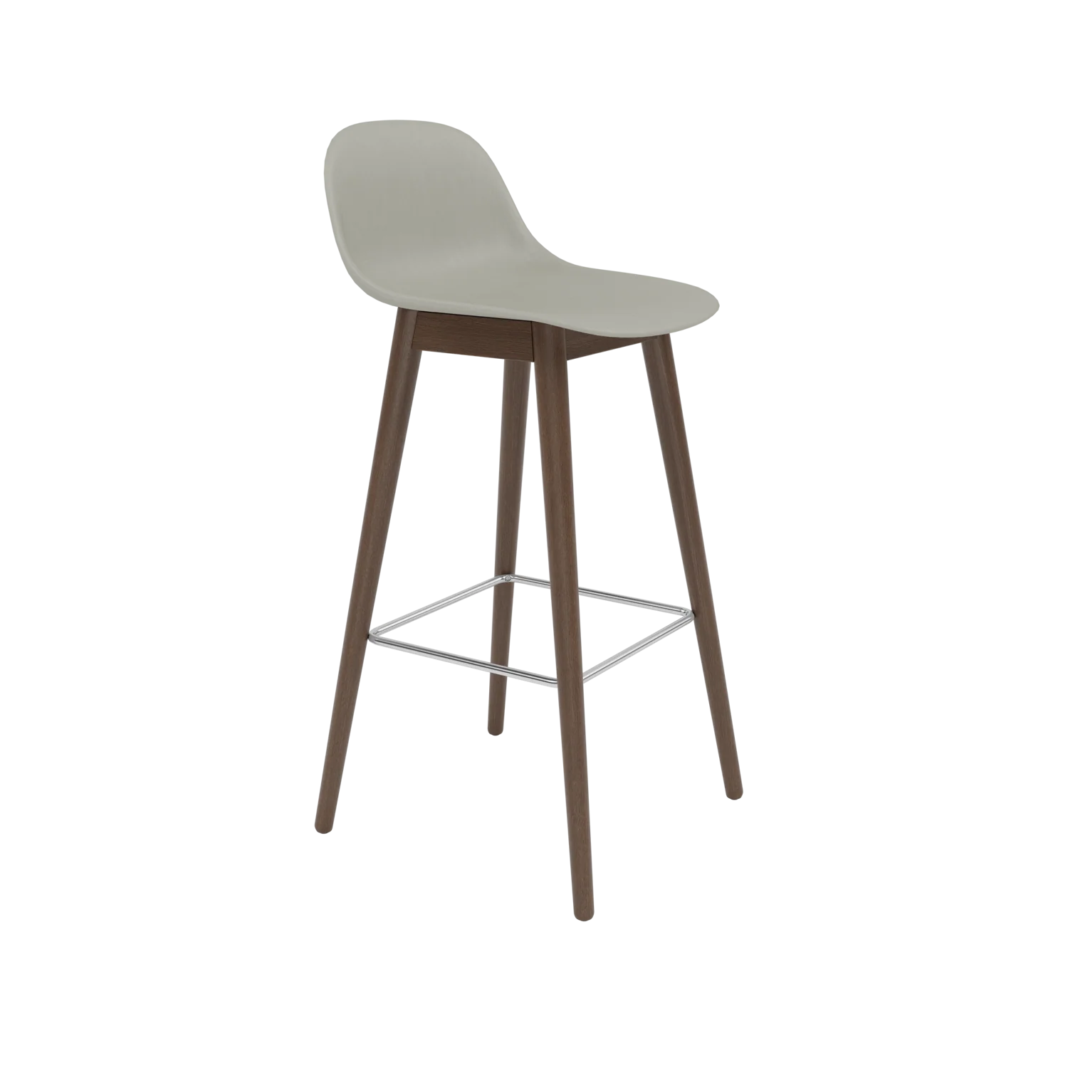 Muuto Fiber Counter & Bar Stool with Backrest - Wood Base - Recycled Plastic - Image 16
