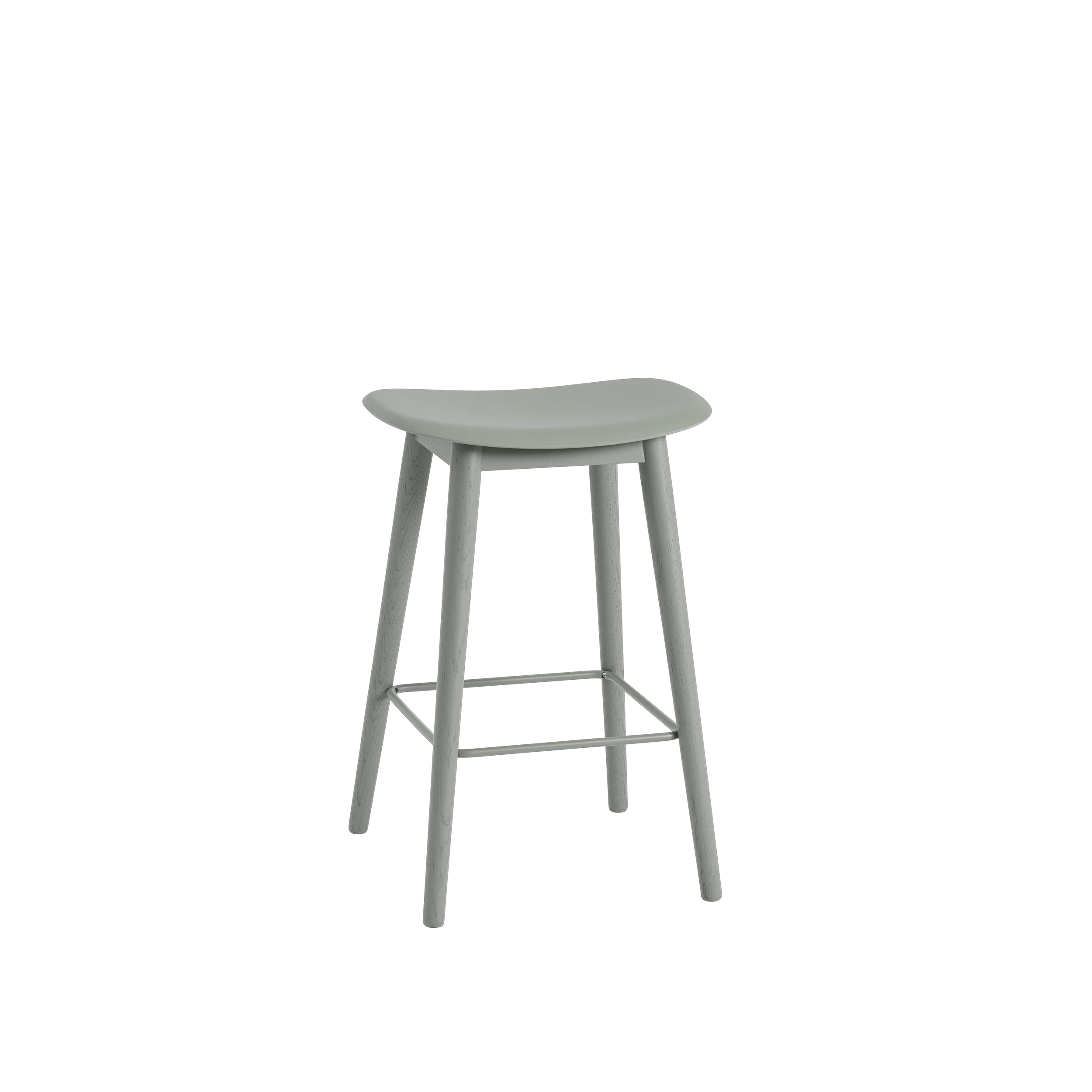 Muuto Fiber Counter & Bar Stool - Wood Base - Recycled Plastic - Image 3