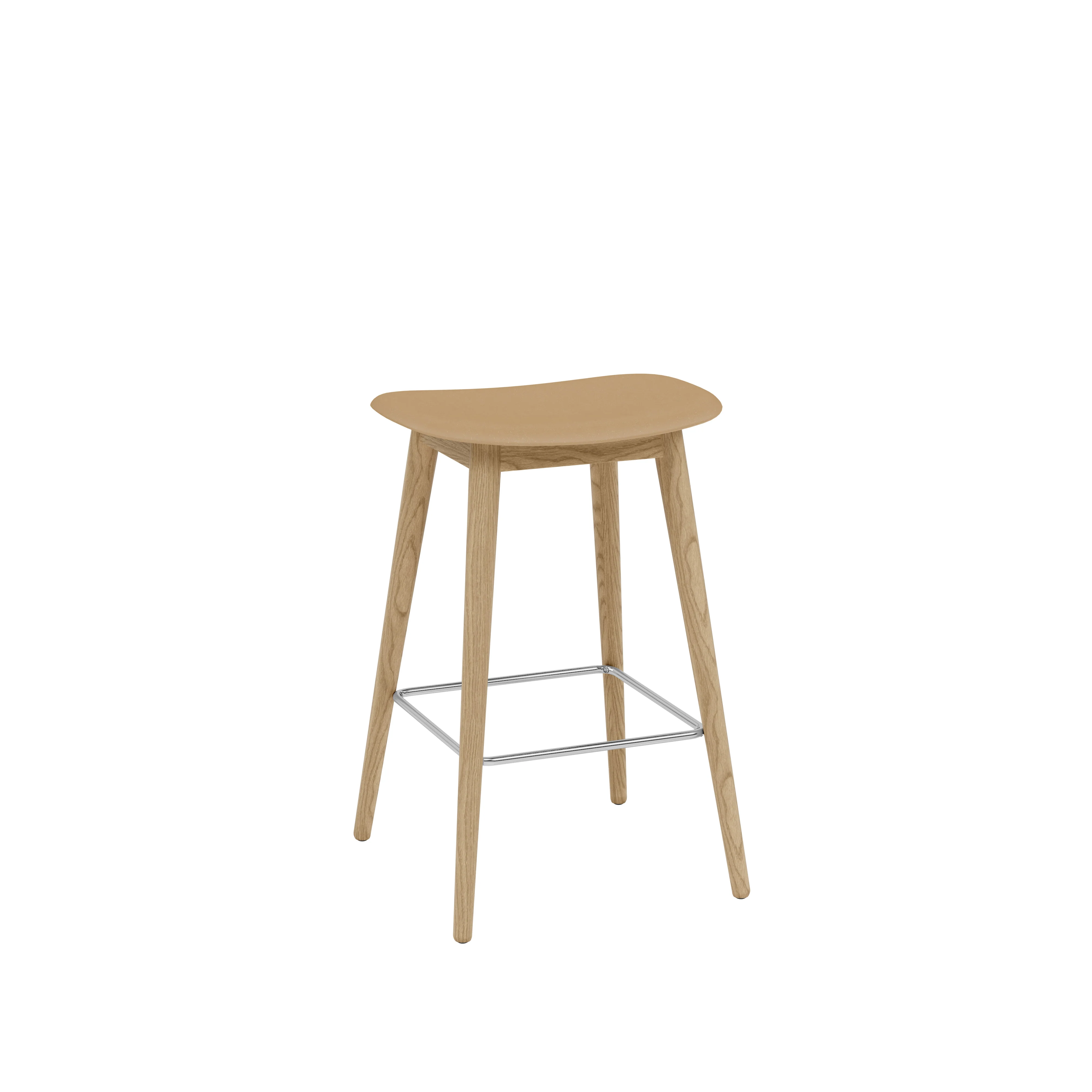 Muuto Fiber Counter & Bar Stool - Wood Base - Recycled Plastic - Image 4